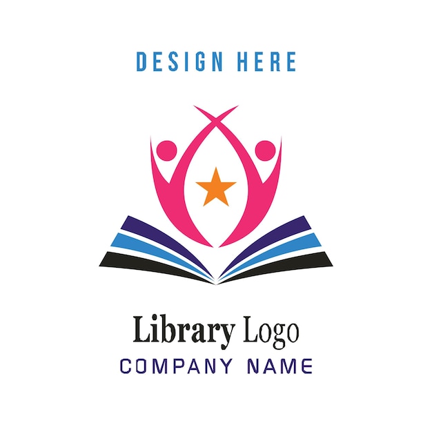 simple online library or bookstore logo