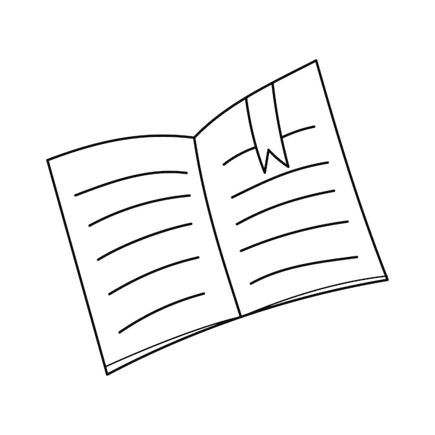 Simple open book with a bookmark