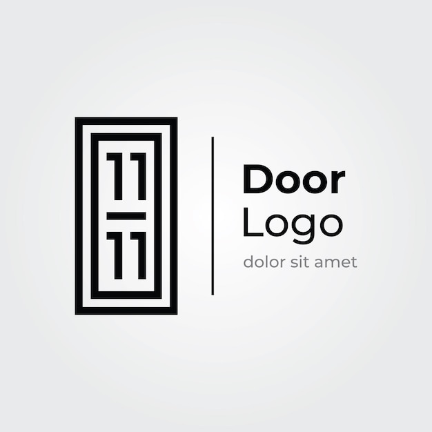 Simple open door abstract logo vector design interior with geometric shapes or monogramFor building construction businessproperty and company