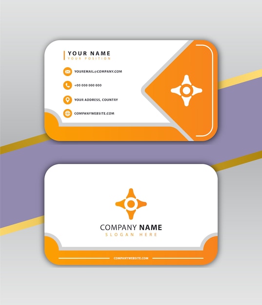 Simple orange and white business card template design