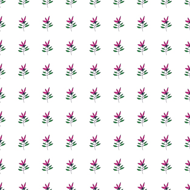 Simple outline flower seamless pattern Cute floral wallpaper