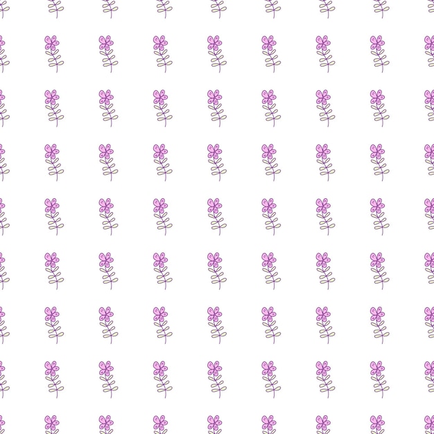 Simple outline flower seamless pattern Floral wallpaper