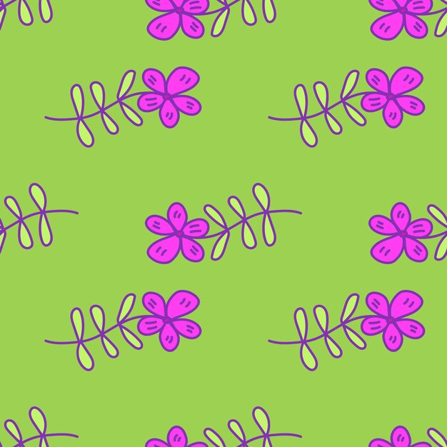 Simple outline flower seamless pattern Floral wallpaper