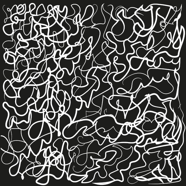 simple pattern of chaotic lines on a black background