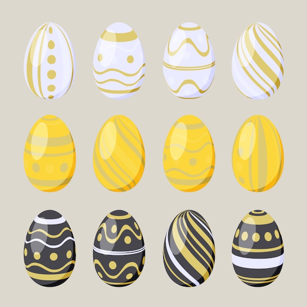 simple patterned easter eggs