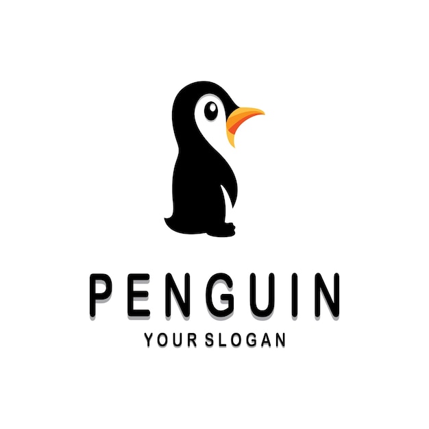 Simple penguin logo design template illustration