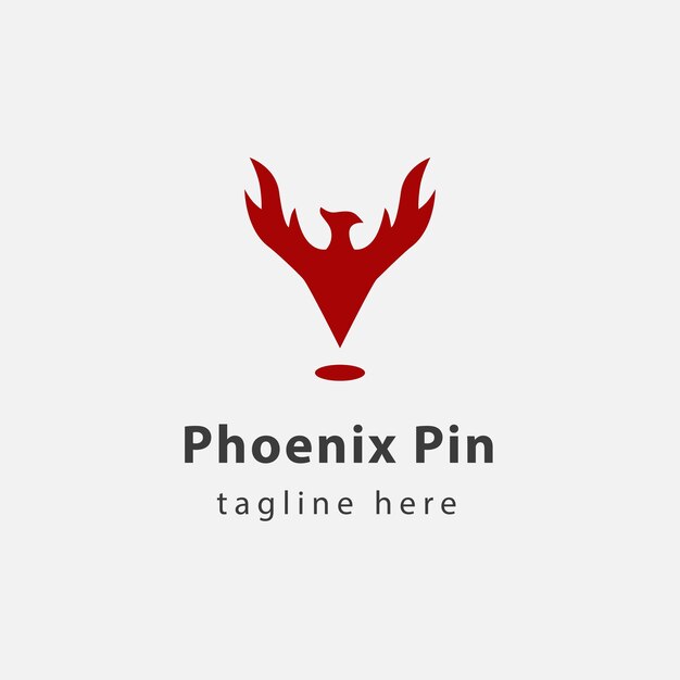 Vector simple phoenix pin logo design