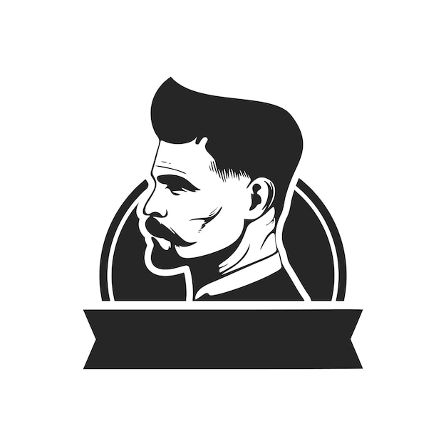 A simple yet powerful black and white logo depicting a brutal man For your brand