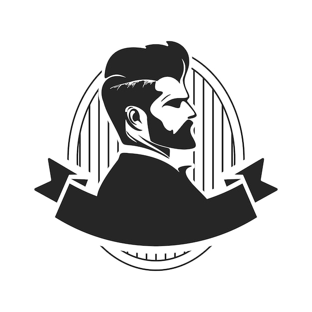 A simple but powerful black and white logo depicting a stylish and brutal man For your brand