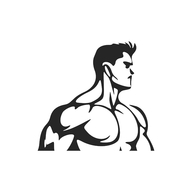 A simple yet powerful black and white logo featuring an athletic man Good for the gym