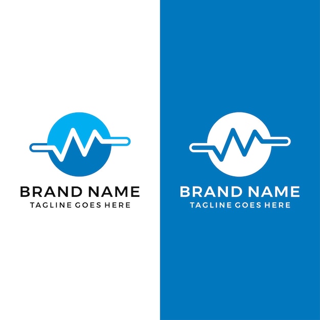 simple pulse logo healhtcare logo icon template