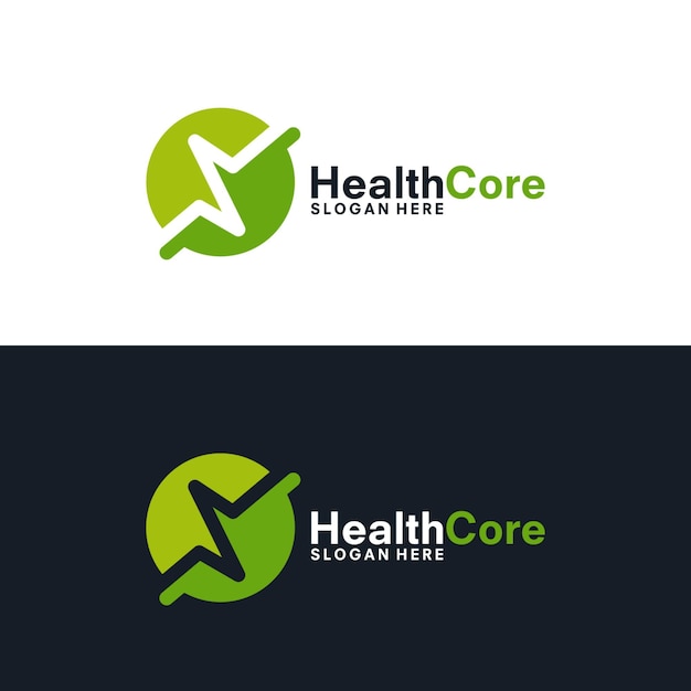 Simple pulse logo template, Simple Healhtcare logo template, Health Center Logo designs vector illustration