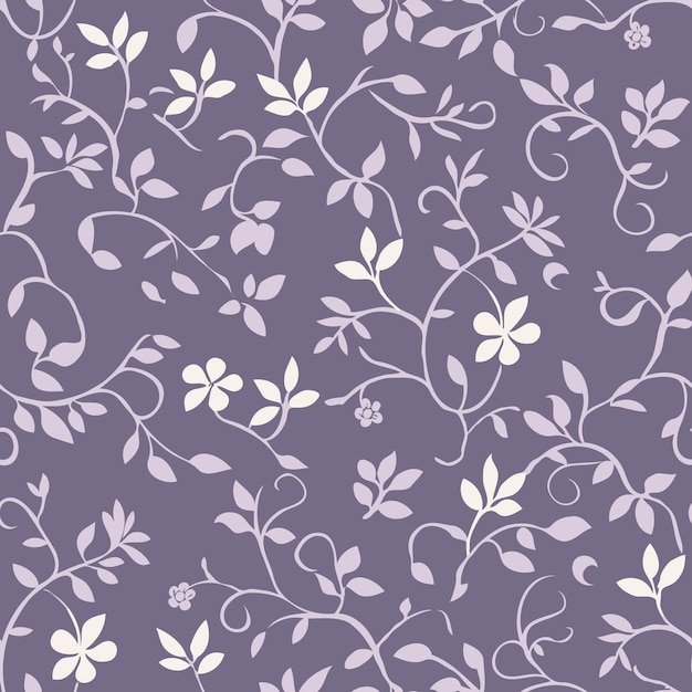 Vector simple purple tonal floral vine pattern vector