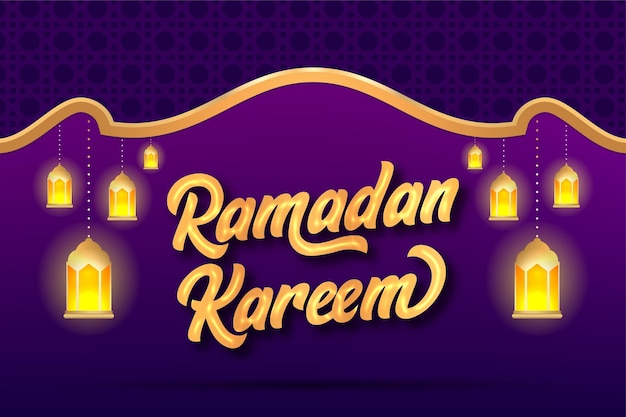 Simple ramadan background with golden typography