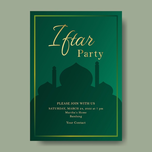 Simple Ramadhan Iftar Party Event Template Card