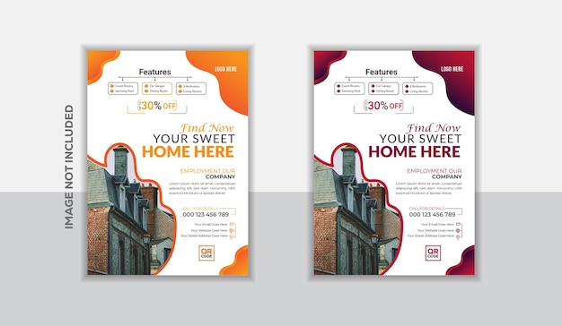 Simple real estate flyer layout template design