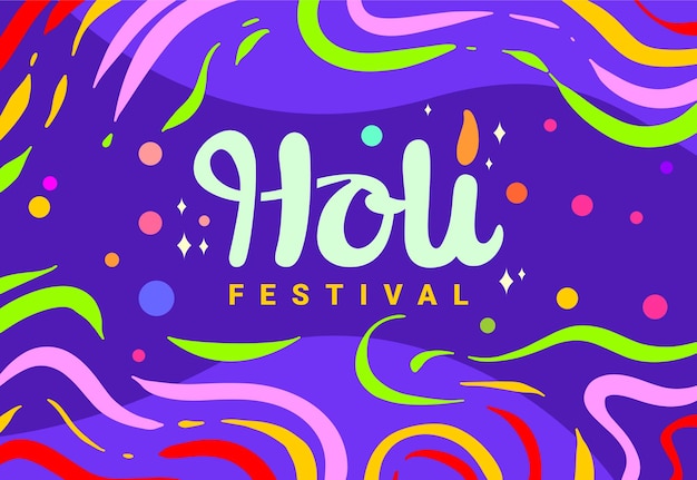 Simple realistic banner with colorful accent happy holi