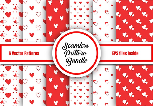 Simple red hearts seamless pattern