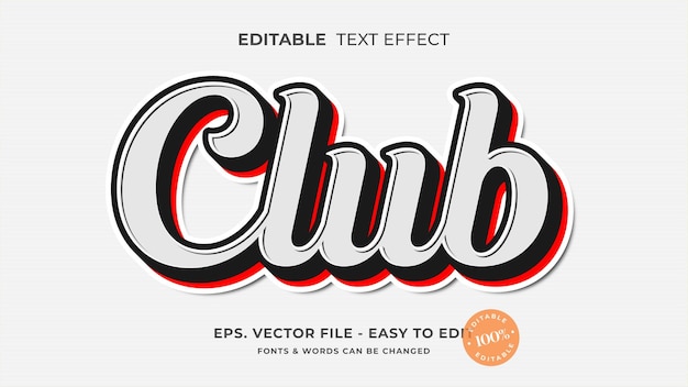 Vector simple red script editable text effect