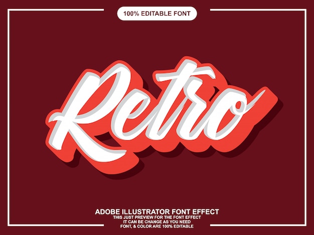 simple retro script sticker font effect