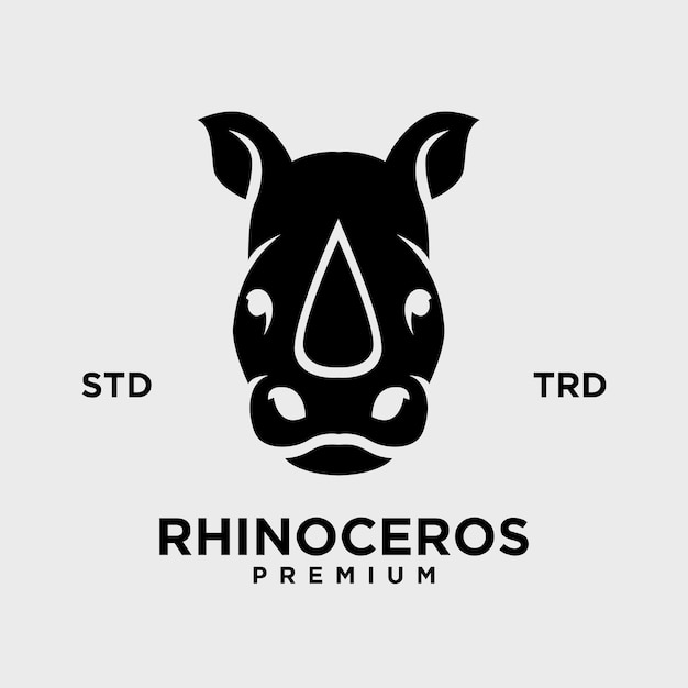 Vector simple rhino head logo design with unique concept