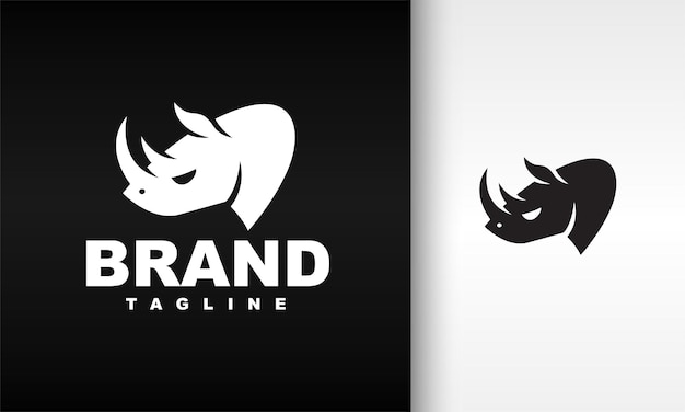 simple rhino head logo