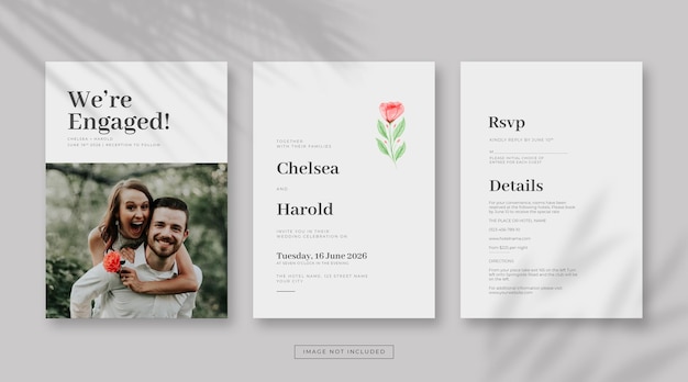 Vector simple and romantic wedding card template