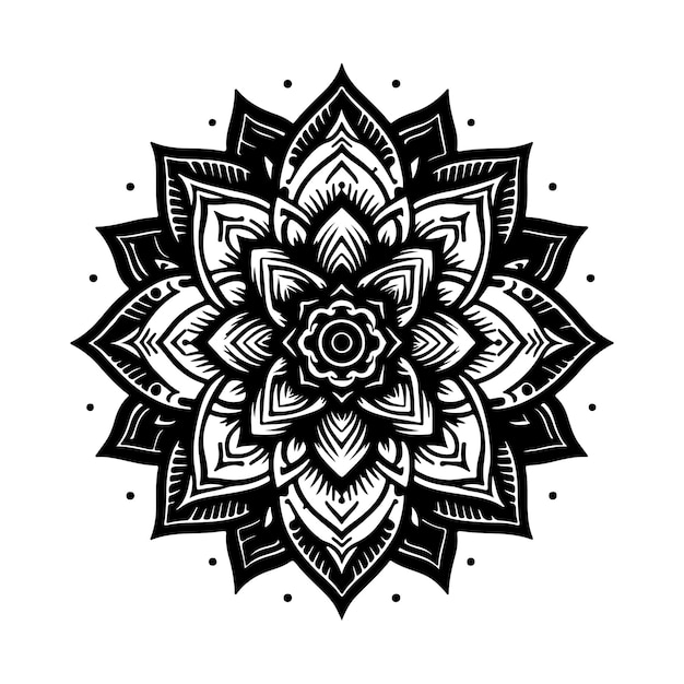 A Simple Rose Mandala Design Silhouette Vector