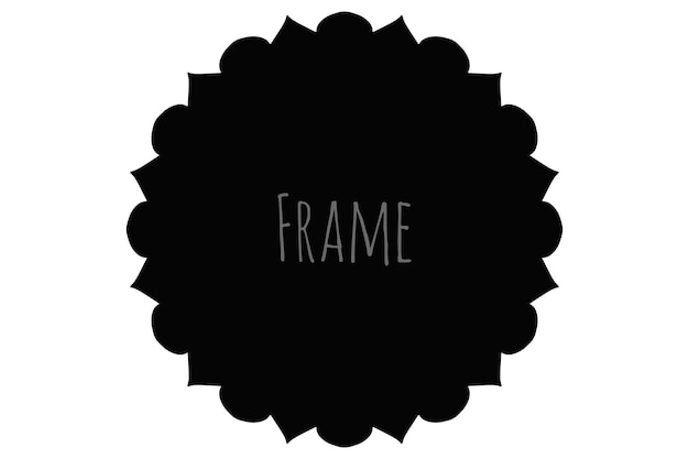 Simple round frame monogram template