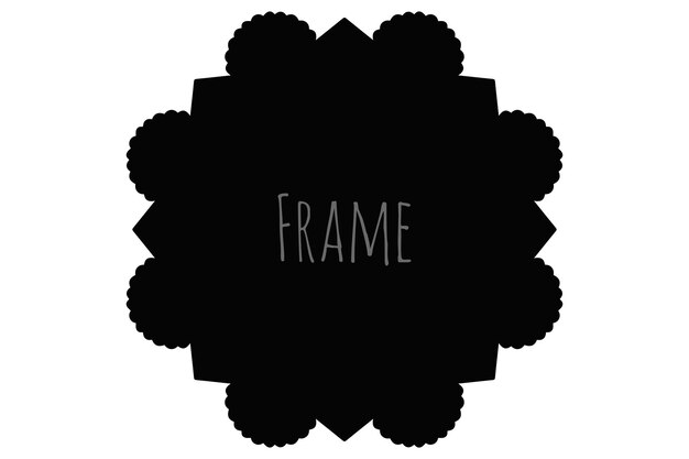 Simple round frame monogram template