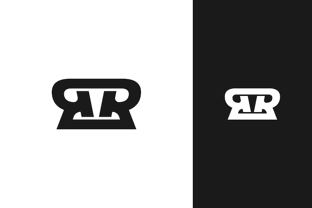 simple RR monogram logo design vector