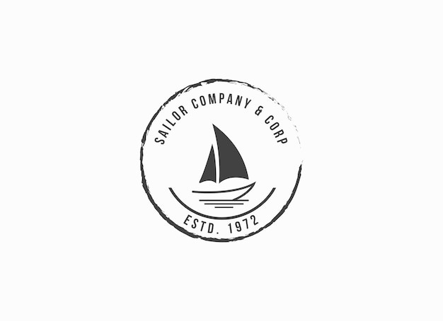 Simple Sailing Yacht Silhouette Logo design inspiration