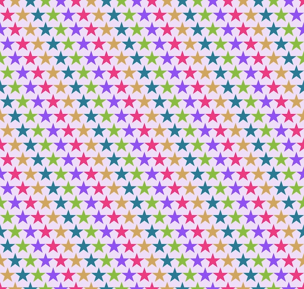 Simple seamless pattern of stars of different colors arranged diagonally. Nice, calm gentle tones. For children. For wrapping paper. For bed linen.