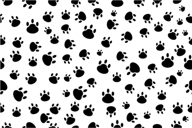 Simple Seamless Vector Background Animal Foot Print