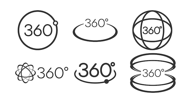 Vector simple set of 360 degree view related vector icons for your design vector illustration