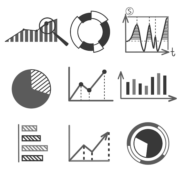 Vector simple set of diagram and graphs related vector icons for your design