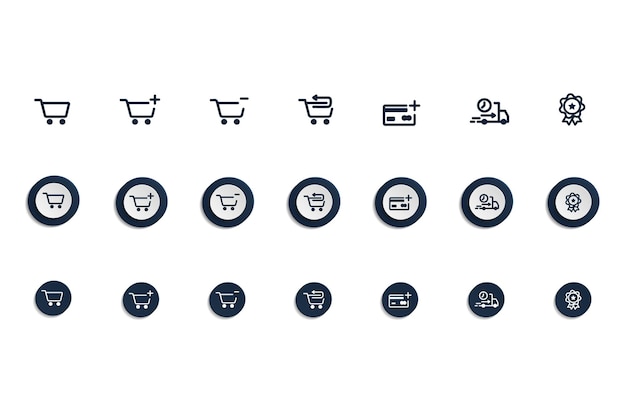 Simple set of ecommerce related vector line icons