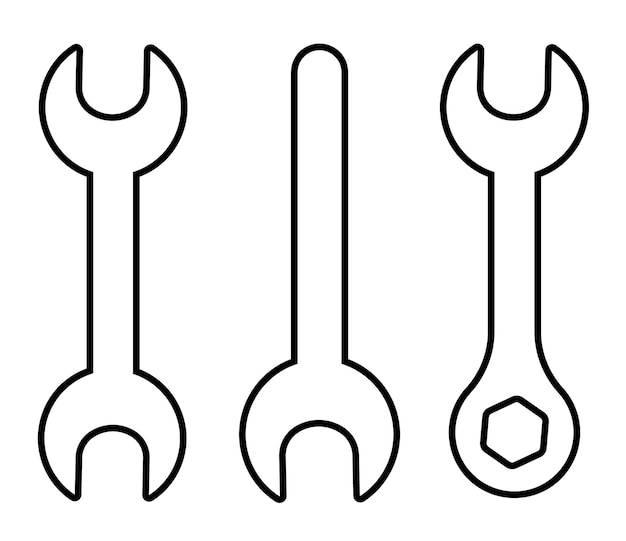 Simple set of three wrench keys