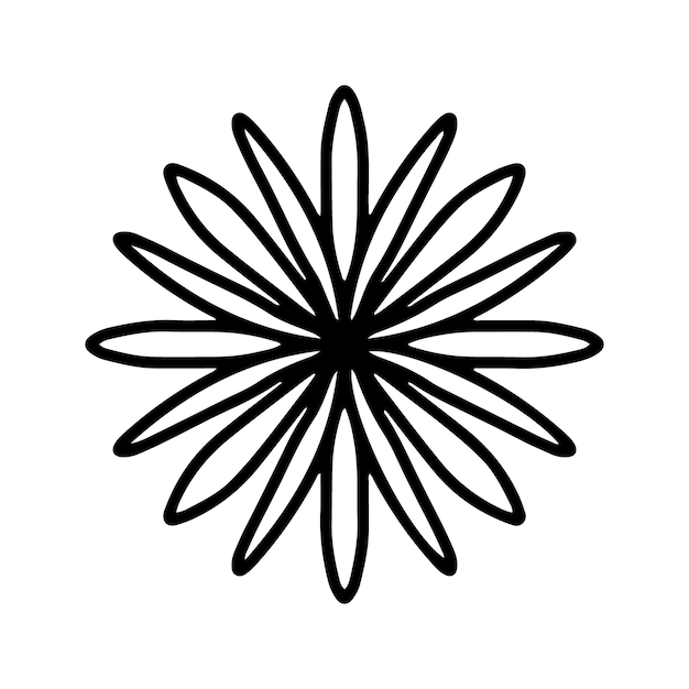 Simple shape mandala flowers abstract floral elements meditative flower motif Flower sign and sym