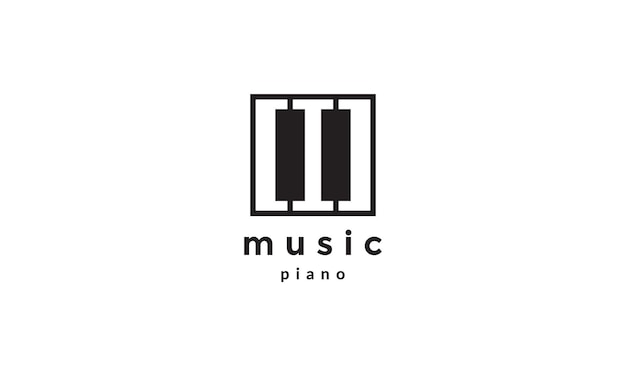 Simple shape piano square logo symbol vector icon illustration graphic design