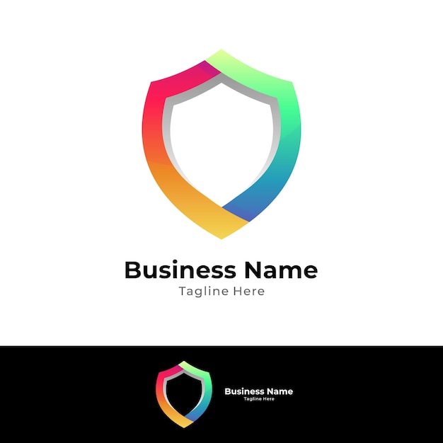 Simple shield frame logo template