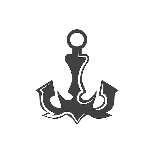 Simple Ship Anchor Logo Design Silhouette Vector Illustration