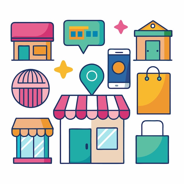 simple shop design illustration