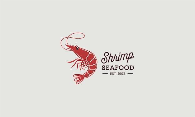 Vector simple shrimp design with classic typography for a seafood business