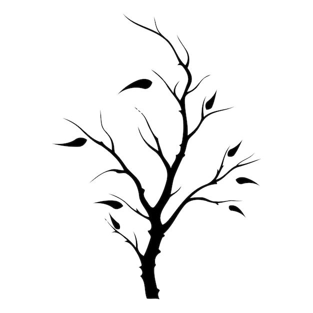 Simple silhouette of a bare tree with branches reaching upwards perfect for minimalist designs nature illustrations and tattoo concepts