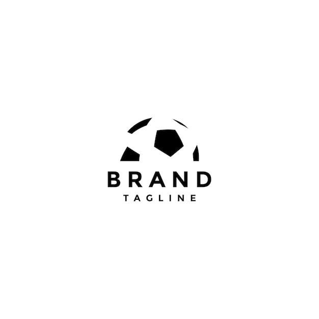 Vector simple silhouette logo design of half soccer ball resembling the dome of the stadium building