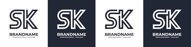 Simple SK Monogram Logo suitable for any business with SK or KS initial