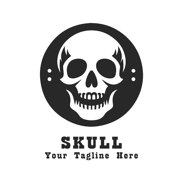 Simple Skull Logo Design Vector