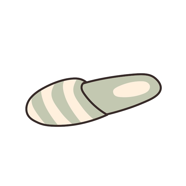 Simple slipper in doodle cartoon style