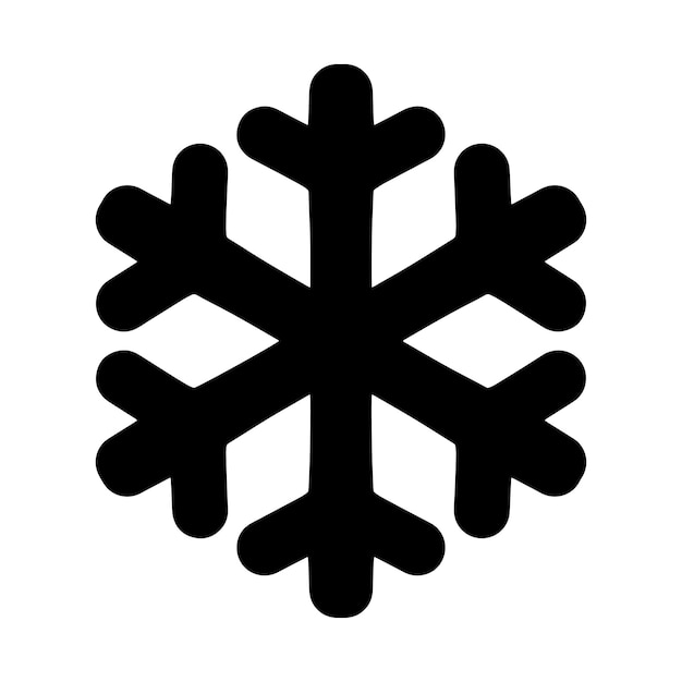 Simple snowflake icon vector flat single black color isolated on white Christmas